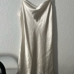 Bebe Cream mini Satin Slip Dress